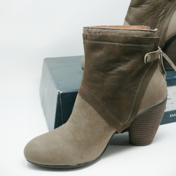 Emu Australia Ankle Boots Womens 9.5 Suede & Leather Tan Two Tone Brown New NIB - Picture 4 of 10